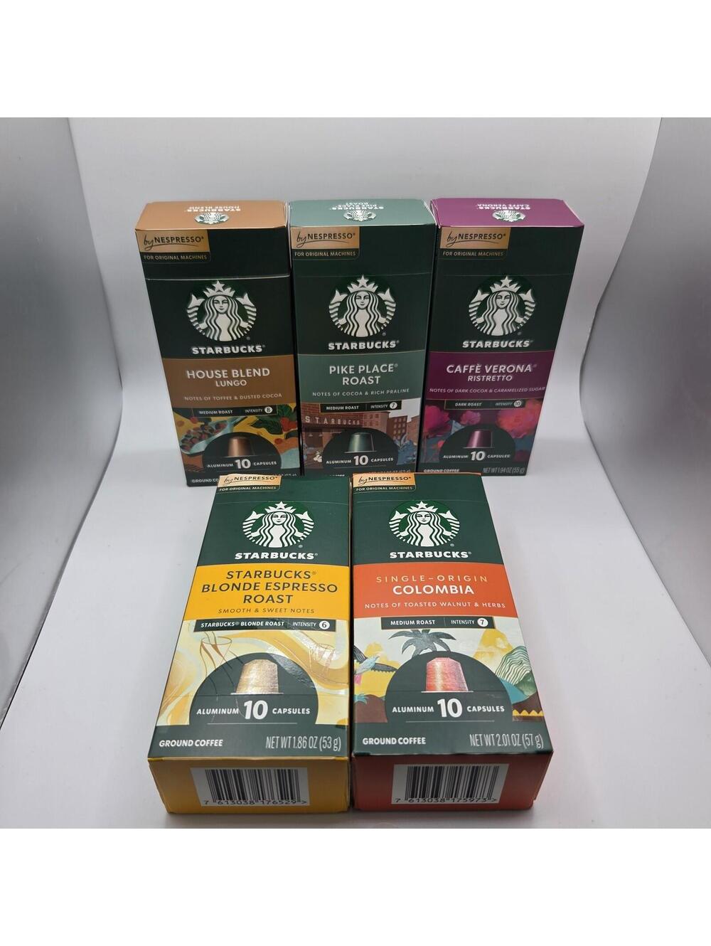 Starbucks Nespresso Coffee Capsules Variety Pack Pike Place Verona House Blend